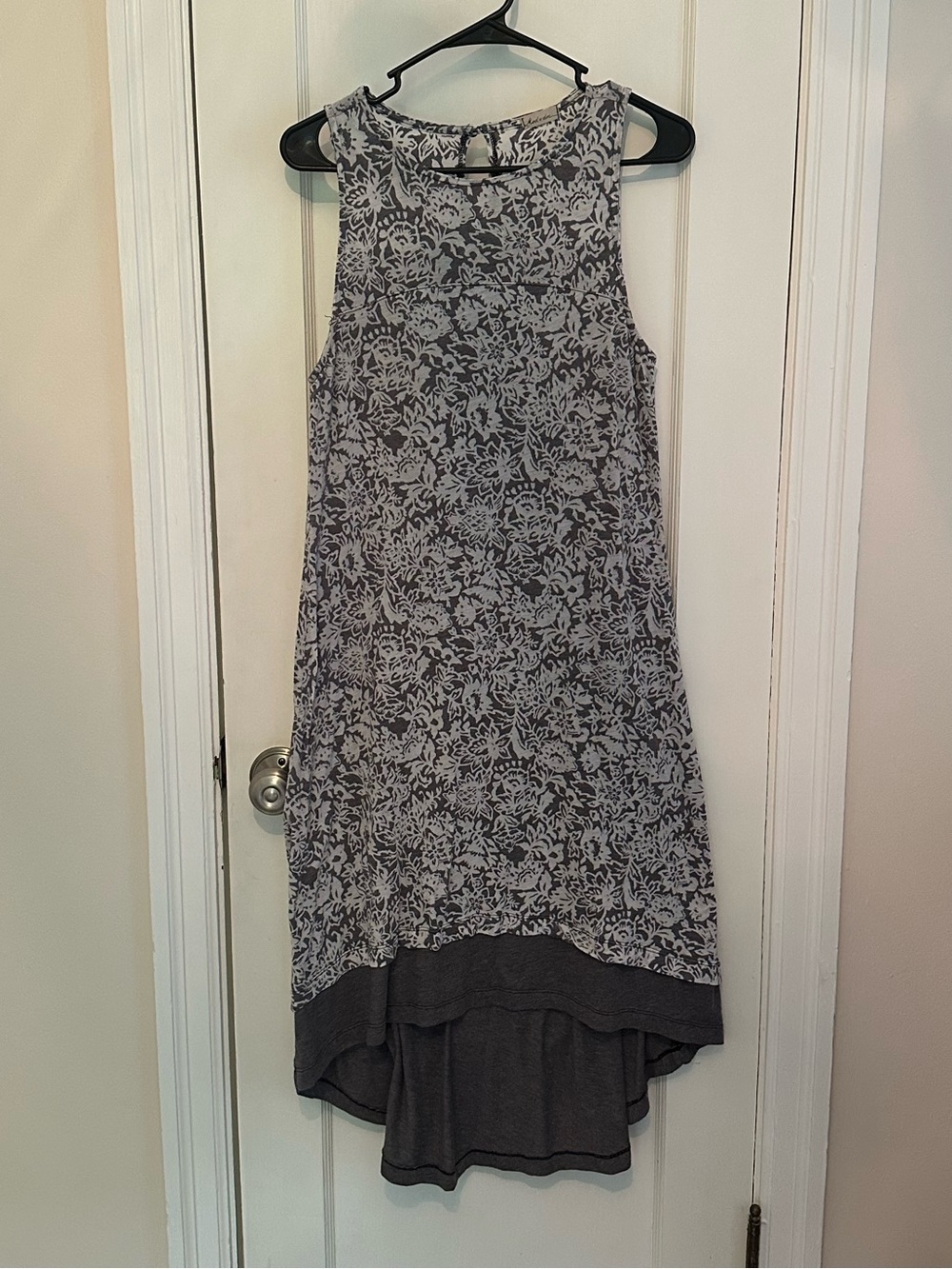 Gray Floral High-Low Women's Dress